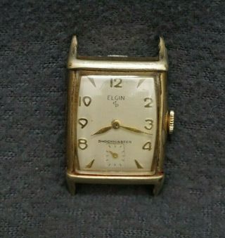 , Vintage Elgin Shockmaster 674 17 Jewel 10k Gf Bezel Watch -,