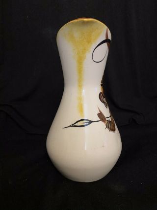 Vintage Mid Century Modern Ceramic Vase Pitcher Tiki Exotica 3