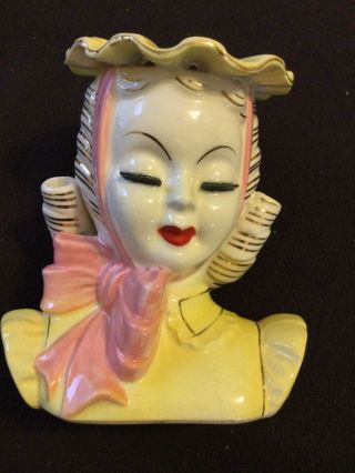 Vintage Unmarked Porcelain Lady Head Vase