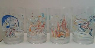 Vintage Remember The Magic Wdw 25th Anniversary Set Of 4 Glasses Mcdonald 