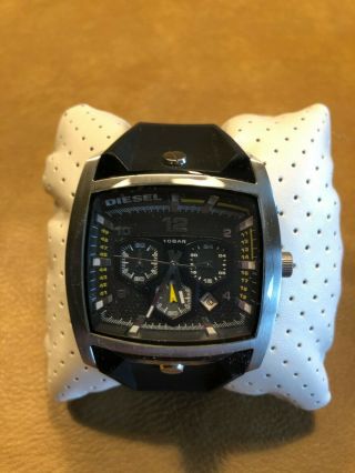 Mens Diesel Dz4165 Black Honeycomb Face Chronograph Stealth Silicone Strap