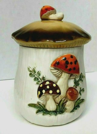 Vintage Merry Mushroom Ceramic Cookie Jar 1976 Sears And Roebuck Co Japan