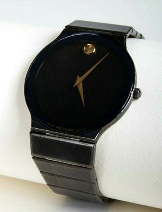 Vintage Movado Museum Black Sapphire Watch