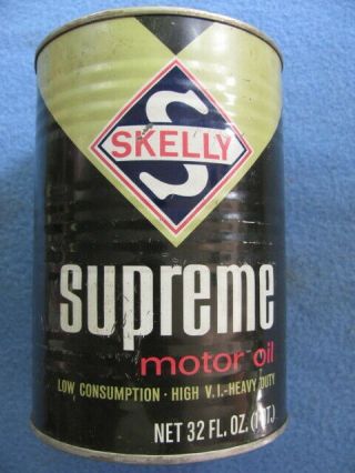 Vintage Empty Quart Skelly Supreme Oil Can