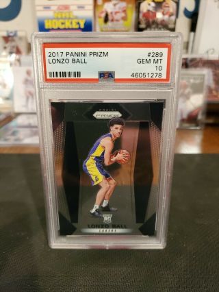 2017 Panini Prizm Lonzo Ball 289 Psa 10 Pelicans Lakers