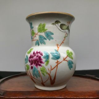 A Chinese Porcelain Vase Brush Pot Hand Painted Republic Period China Asian