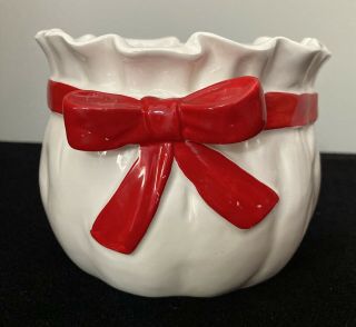 Vintage Christmas Santa Sack Bag Planter Candy Dish Vase E6397 Inarco Japan