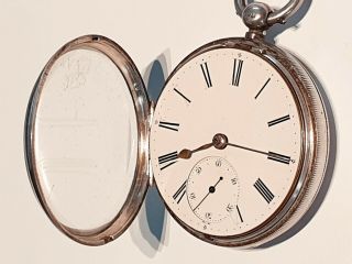 HALLMARKED LONDON SILVER FUSEE POCKET WATCH WITH KEY.  MOVEMENT 2