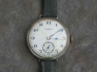 Vintage Hallmarked Silver J.  W.  Benson London Wrist Watch For Spares