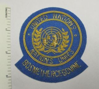 United Nations Un Forces Bosnia Herzegovina Bullion Patch 1990s Vintage