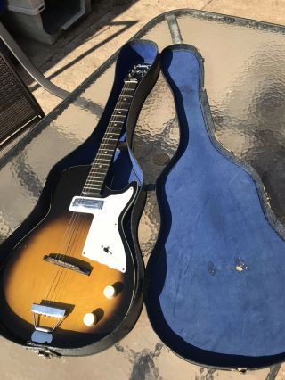Vintage As - Is Harmony Stratotone Guitar 1960s W/ Case