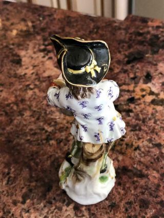 Fine Antique Meissen Porcelain Figure Boy Playing On Bagpipe 3