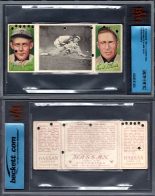Bvg 1912 Hassan Triple Folders T202 64 Johnny Evers Frank Chance Cubs G00 1076