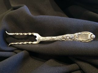 Rare Antique Tiffany & Co.  Sterling Silver Chrysanthemum Potato Fork