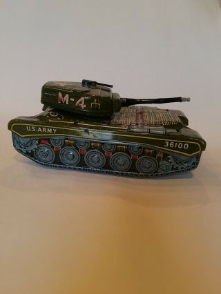 Vintage Tin US Army M - 4 Toy Tank 2