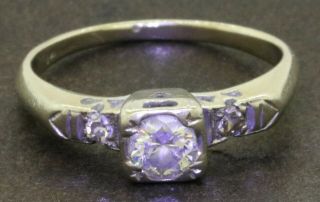 Antique 14k White Gold 0.  50ct Diamond Wedding Engagement Ring Size 6