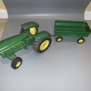 Vintage 1970s Ertl 1/16 John Deere 5020 Tractor Farm Toy With Cart - Fair