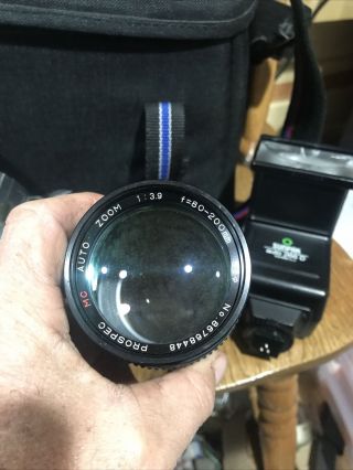 Vintage MINOLTA X - 370 SLR 35mm Film Camera Bundle W/Case 3