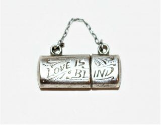 Vintage Love Is Blind Sterling Silver Charm Love Is Blind Case That Opens