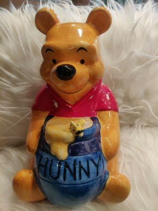 Vintage Oversized Disney Winnie The Pooh Honey Pot Ceramic Coin Piggy Bank
