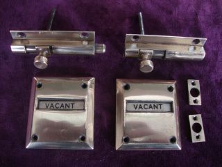 Good Quality Antique Matched Pair Vacant Engaged Lavatory Or Bathroom Locks