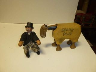 Antique Schoenhut 1922 Barney Google And Spark Plug Wooden Dolls