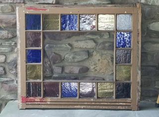 Post Civil War Xl Queen Anne Stained Glass Window,  Coal Region Storefront 1890s
