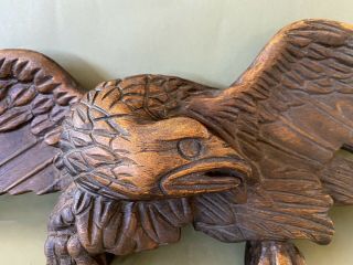 Antique Early 20thc Folk Art Wood Carved Patriotic Eagle Trade Sign Bellamy Styl