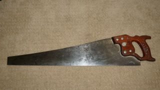 ,  Vintage Warranted Superior Moore Bros 26.  5 " 8 Tpi Hand Saw - Made In Usa,