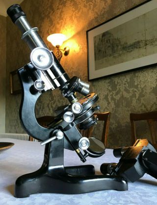 Vintage W.  Watson & Sons Ltd Bactil Mono/binocular Microscope,  Circa 1947,  Cased
