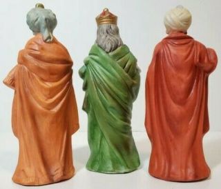 Vintage Homco 3 Piece Wise Men / Kings Christmas Nativity Figurines 5207P & 5216 3