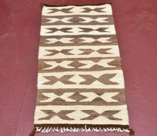 Vintage Native American Textile Weaving Navajo Indian Rug 41 " X 21 " Antique
