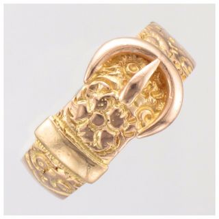 Antique 15ct Gold Victorian Belt Buckle Ring - London 1897