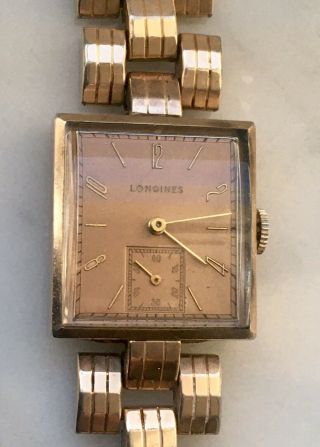 Longines Rose Gold Filled Bracelet Vintage Men ' s Watch 17 Jewels 3