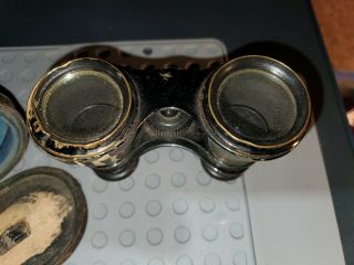 Antique Vintage Chevalier Paris Opera Glasses Binoculars With Case 3