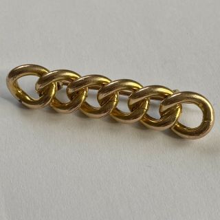15ct Gold Antique Victorian Edwardian Chain Link Symbolic Suffragette Brooch Pin
