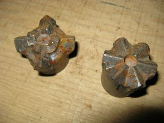Vintage 2 Rock Mining Ore Drill Bits Heads Tips