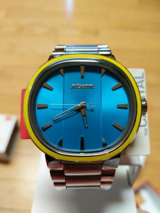 Nixon The Capital Blue/yellow Stainless Steel Men 