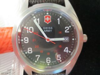 Victorinox Swiss Army Watch,  Black Face,  Leather Band,  Battery