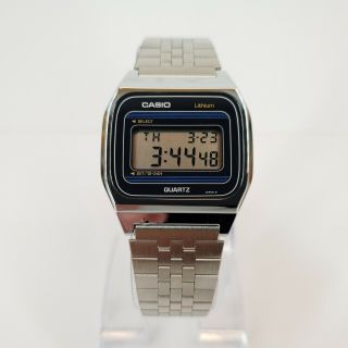 Nos Casio B - 211 Digital Watch Japan Module 580 Vintage 1985 In Chrome W/defect