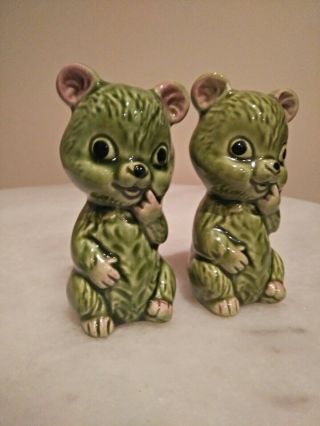 Vintage Retro Collectable Salt And Pepper Shakers Cute Bears Japan