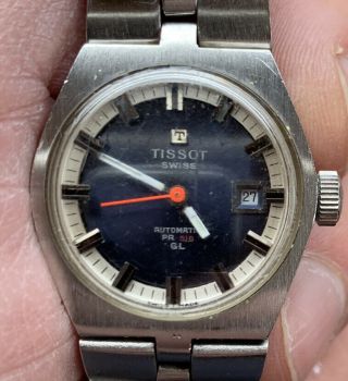 Vintage Tissot Pr 516 Gl Automatic Swiss Made Wrist Watch Blue Dial 21 Jewels
