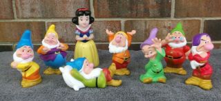 Vintage Walt Disney Snow White And The Seven Dwarfs Figures Set Plastic