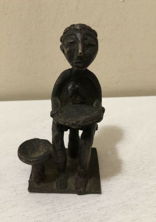 Vintage Antique African Tribal Metal Statue Statuette Fertility?