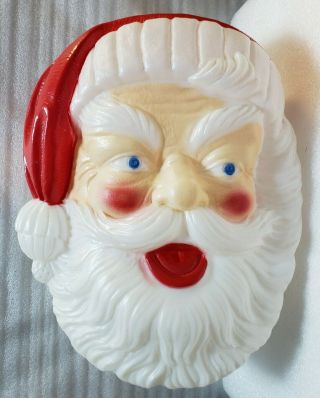 Vintage Blow Mold Santa Claus Face Made In Canada 17 " X12 " Pre - Owned -