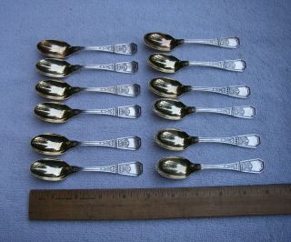 Set 12 Fine M.  Espunes Spanish 915 Silver Pattern Coffee Spoons - Heavy - No Mono