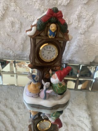 Nos Vintage Fitz & Floyd Holiday Hamlet Village Square Clock Ceramic 1993 W/ Box