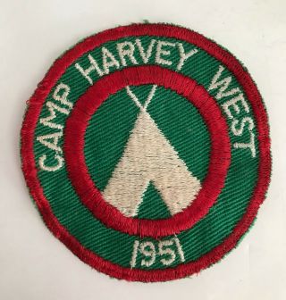 Vintage Boy Scout 1951 Camp Harvey West Rd.  Patch