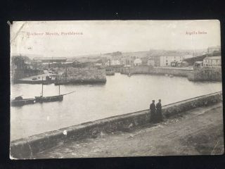 Harbour Entrance Porthleven Vintage Postcard Cornwall 1904