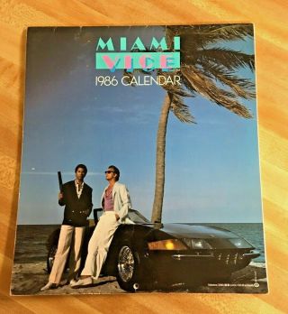 1986 Miami Vice Wall Calendar 12 " X 10.  5 " Vintage 80s Universal City Studios